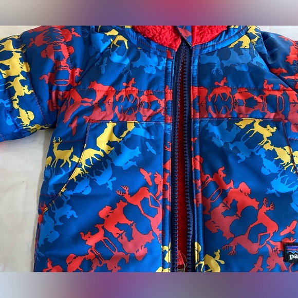 Patagonia Tribbles Reversible Jacket Coat Sherpa Fleece 3m Animal print - Picture 3 of 12